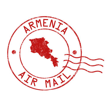 Armenia post office, air mail stamp