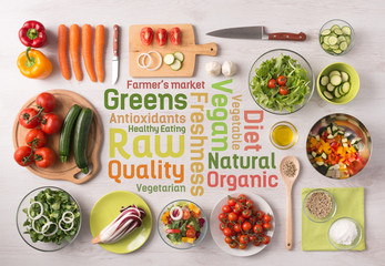 Obraz na płótnie Canvas Healthy eating and food preparation at home