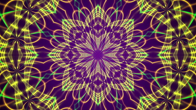 purple abstract background, kaleidoscope light, loop