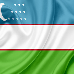 Uzbekistan waving flag