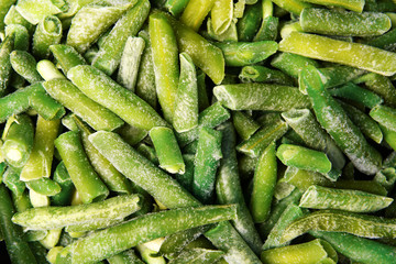 Frozen asparagus close up