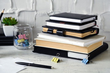 Stylish workplace at home or studio