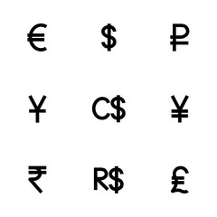 Vector Currency symbol icon set