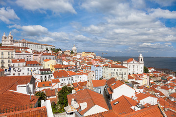 Lisbon rooftop from Portas do sol viewpoint - Miradouro in Portu