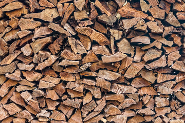 Pile of firewood for industry