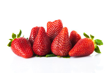 strawberries  on a white background. Ripe strawberries isolated