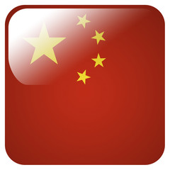 Glossy icon with flag of China