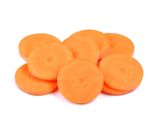 carrot slice on white background