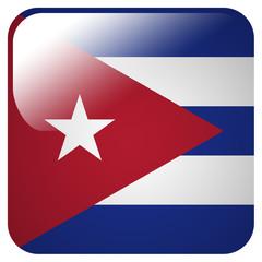 Glossy icon with flag of Cuba