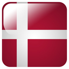Fototapeta premium Glossy icon with flag of Denmark