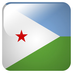 Glossy icon with flag of Dijbouti