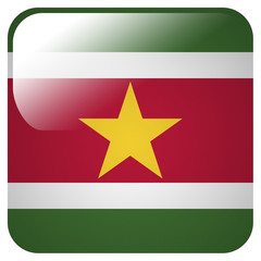 Glossy icon with flag of Suriname