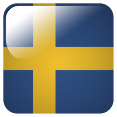 Glossy icon with flag of Sweden