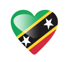 Saint Kitts and Nevis 3D heart shaped flag