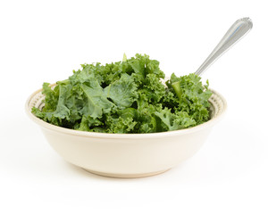 Chopped kale salad with fork