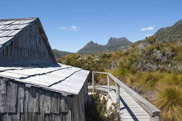 Cradle Mountain Tasmania and historic hut