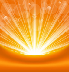 Obraz premium Abstract orange background with sun light rays
