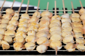 Grilled Scallops at the market