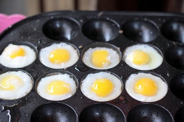 Quail eggs at the market