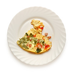 Egg omelette with tomatoes