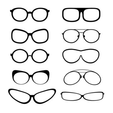 Black Glasses and Sunglasses with simple design