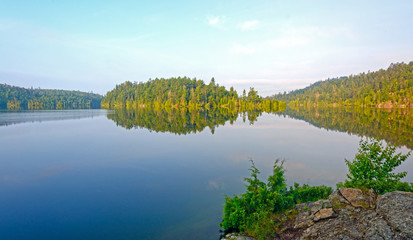 Fototapeta premium Morning Calm on a Wilderness lake