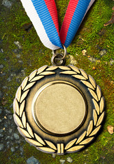 Fototapeta premium Metal medal with tricolor ribbon