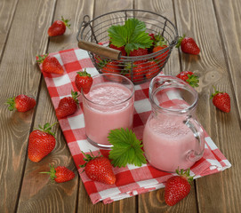 Milkshake with strawberries