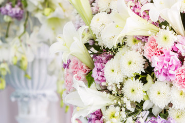 Beautiful spring flowers in vase.