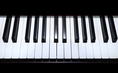 Piano keys closeup