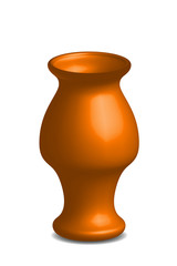 Illustration of empty flower vase, vector isolated on white back