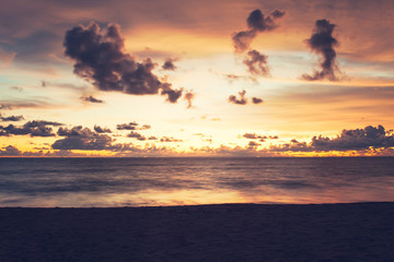 Tropical beach sunset