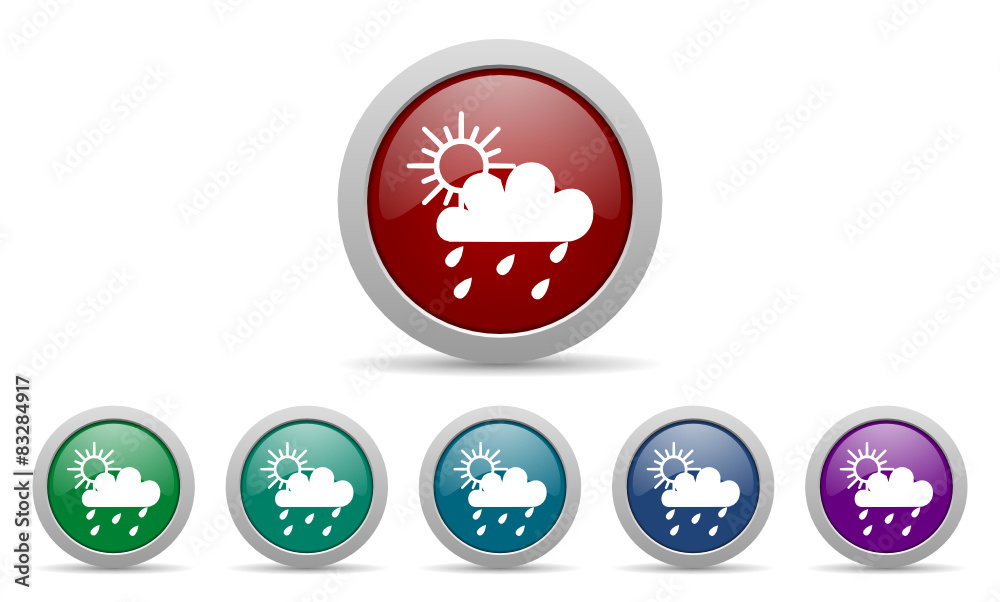 Aufkleber rain vector web icons set
