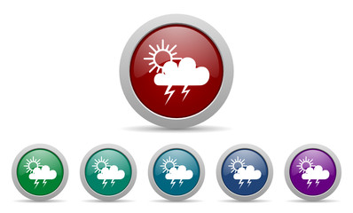 storm vector web icons set