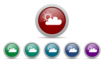 cloud vector web icons set