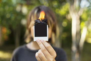 Burning photograph