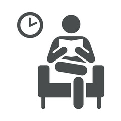 Icono aislado sala de espera gris
