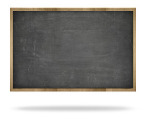 Black blank blackboard with wooden frame