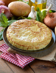 Spanish omelette with potato and egg