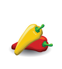 Red, yellow peppers.