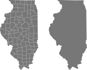 Naklejka premium mapa Illinois