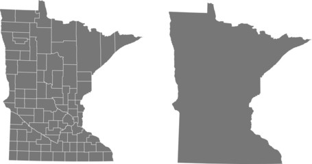 Naklejka premium mapa Minnesoty