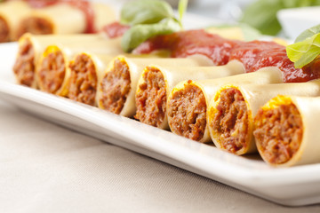 cannelloni on plate