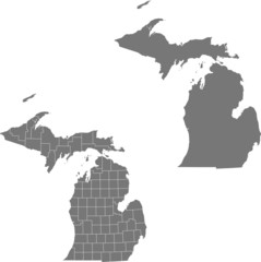 map of Michigan - obrazy, fototapety, plakaty