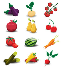 Fruits and vegetables vector collection