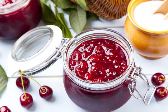 Homemade cherry jam