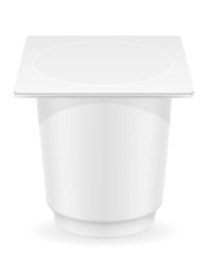 white plastic container of yogurt vector illustration