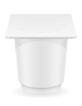 white plastic container of yogurt vector illustration