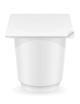 white plastic container of yogurt vector illustration