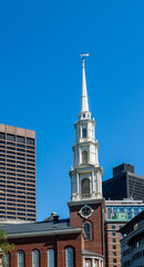 Fototapeta na wymiar Old Church Steeple in Boston